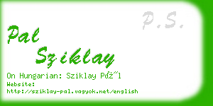 pal sziklay business card